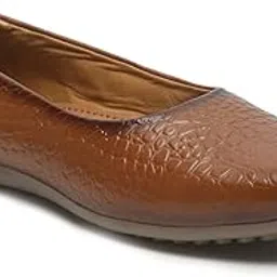 teakwood leathers Women's Solid Leather Ballet Flat Shoes | Anti-Skid with Patterned TPR Sole-picture-49