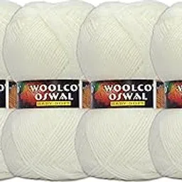 Woolco Oswal Brilon Acrylic Hand Knitting Yarn Balls Pack of 4 (50g Each) -Soft Wool Yarn for Knitting, Craft, DIY Projects, Sweaters, Scarves, Multicolor Wool Thread for Home Use (Off White)-picture-29