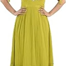 Women's Rayon Slub Fabric with Embroidery Work Gown | 3/4 Sleeve & Boat Neck | Lightweight & Breathable Fabric-image-7