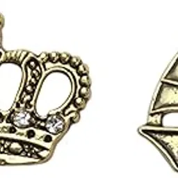 Metal Crown and Ship Lapel Pin Brooch (Antic Golden) for Men and Women-image-54