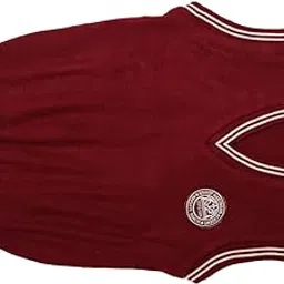 Bishop Hartman Academy Classic Collegiate Varsity Sweater, Burgundy with White Stripe Trim, Embroidered Logo, Premium Knit-picture-31