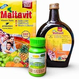generic Maltavit Vitamin Tonic + Ever Health Capsules – Ayurvedic Wellness Combo (PACK OF 2)-picture-41