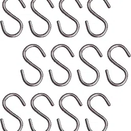 Dozen Pack 2.5 inch Stainless Steel Small S Hooks Heavy Duty Hook for Kitchen Cutlery Hanging, Closet, Pan, Pot Hanging, S Hook (Pack of 12) Highly Recommended for General USE-picture-24