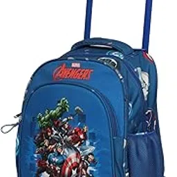 novex Marvel Avengers Kids Trolley Bag for School & Tuition | Polyester Spinner Luggage With 4 Wheels Backpack | Unique Boy's Bag With 2 Main Compartments | Blue - 16Inch & 18Inch-picture-37