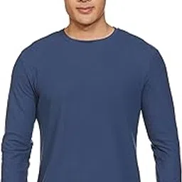 max Men Cotton Textured Knit Lounge Regular Fit T-Shirt with Full Sleeves image 1