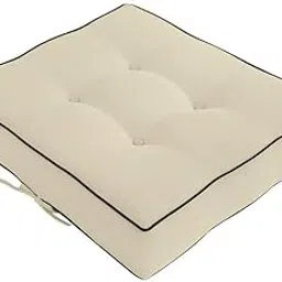 Prolinemax Double Piped w/Buttons Ottoman Cushion Chair Seat in/Outdoor 23 x 23 x 5 -AD006-picture-52