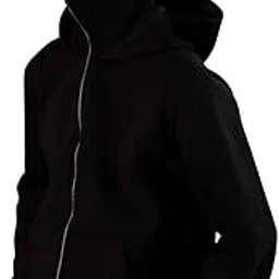 Urban Rod Premium 100% Bio Washed Cotton Fleece Plain Balaclava Hood Heavy Hoodie | Loose Fit with Auto Lock Full Zipper for Men | Perfect for Winter-picture-17