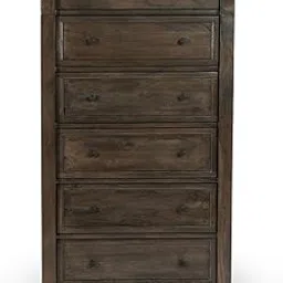 TGF Furniture Store Rustic Wooden 6-Drawer Chest – Traditional Bedroom Storage Dresser in Dark Brown Finish – Solid Wood Organizer Cabinet for Clothes, Entryway, or Living Room-picture-13