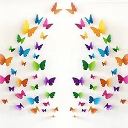 Indian Royals 3D Crystal Butterfly Stickers for Wall, Decoration Items, Stickers, Wall Decor, Butterflies, Pack of 19 (Multicolor, 21CM X 34CM)-image-89