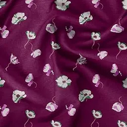 Soimoi Unstitched Crepe Fabric, 1 Meter - 42" Wide, Red - Floral Print, Soft and Light Weight Fabric Material for Suits, Garments, Dresses and Accessories-picture-17
