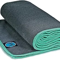 Yoga Towel 24" x 72" by Youphoria Yoga (Gray Towel / Mint Stitching) - Improve Mat Grip During Bikram, Ashtanga, and Hot Yoga Sessions - Ultra Absorbent, Machine Washable Microfiber, Yoga Mat Length Towels - Stop Slipping, Order Today!-image-23