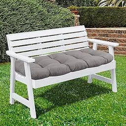 ATOOTFUSION Collection Outdoor Loveseat Cushions - Thick Tufted Patio Chair Seat Pads, Premium Comfort, Fiber-Filled, 100% Polyester, Durable & Easy Care, 48"x18" for Lounge Bench (1 Pack) (Grey) image 1