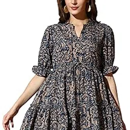 kzully | Dress for Women | Fit & Flare with Puff Sleeves| Elegant Casual Lightweight Polyester Fabric | Comfortable Summer Outfit-picture-20