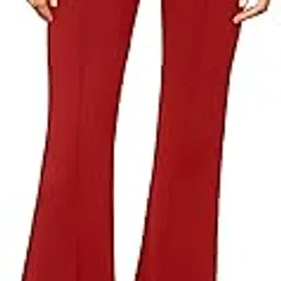 shloky Women's High Waist Bell Bottom Trouser, Elastic Flared Bootcut Pants, Stretchy Parallel Leg for Casual Office Work wear-picture-36