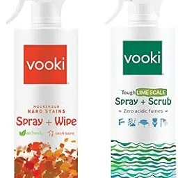 Vooki Eco-Friendly Kitchen Cleaning Spray & Lime Scale Remover Combo for Bathroom, Tap, Hard Water Stains, Gas Stove, Chimney, Tough Grease & Stains, Home and Commercial Use - 500ml (Pack of 2)-image-27