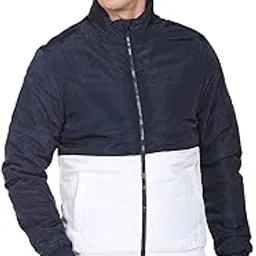 u.s. polo assn. Men Navy and White Colour Block Padded Jacket-picture-17