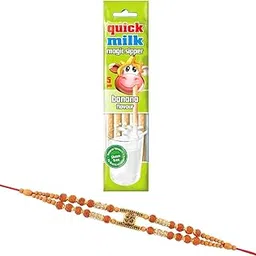 Quick Milk Magic Sipper Straw with Premium Om Rakhi | Rakhi Gift For Brother | Magic Sipper Straw | 11-picture-41
