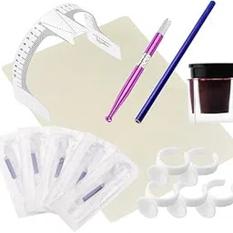 Tattoo Gizmo Eyebrow Microblading Kit Eyebrow Tattoo Set With 5 Needles Eyebrow Ruler Eyebrow Pigment Practice Skin for Eyebrow Tattoo Permanent Makeup-picture-42