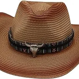 myaddiction Western Cowboy Hat Cowgirl Sun Hat Costume for Teens Men's Women's Brown-picture-24