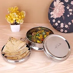 inKitch Premium Stainless Steel Lunch Box for Office, Kids & Travel | Airtight, Leakproof Meal Pack with Separator Plate & Locking Clip | Durable Portable Food Container (1, 300ml)-image-11