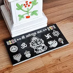 Chaitrangan Rangoli on Granite Tiles with Shree Ganesh 12 X 6inch, Traditional Vastu Item Swastik, Om, Shankh for Home Decor, Pooja Mandir, Door Entrance| Ready-to-Use & Low Maintenance-picture-60
