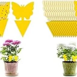 HASTHIP® 30 PCS Fruit Fly Trap for Home Yellow Sticky Trap for Flower Pot Strong Adhesive Pre-glued Bug Traps for Planter Flower Pots image 1