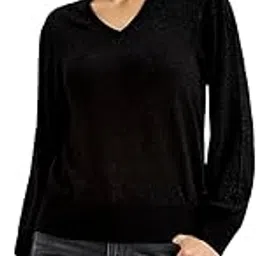 levi's Women's Solid Black V Neck Sweater-picture-19