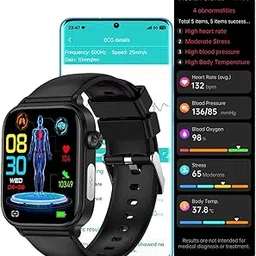 ODM Factory Smart Health Watch, ECG Medical Grade Monitor, IP68 Waterproof, 1.7-inch Touch LCD, Black Silicone Band, Stress and Blood Oxygen Tracker for Adults-picture-26