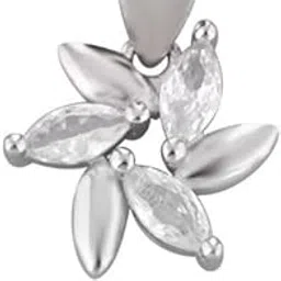 shubhamkriti jewels Sterling Silver Floral Crystal Pendant Flower Design Pendant for Women image 1