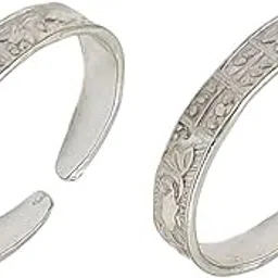Pure Silver (Chandi) Self Work Thumb Toe Ring Bichhiya For Women ~ Pack in s Pieces-image-50