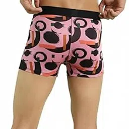 Men Polyester Trunks for Men Pack of 2 | Stylish Printed Underwear | Soft Elastic Waistband | Breathable & Stretchable Innerwear L Size Multicolour-image-1
