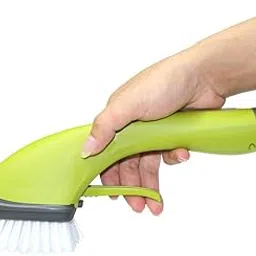 NABEECA Scrub Brush with Soap Dispenser for Kitchen Pan, Pot, Sink and Dish Washing, Bathroom Bathtub and Swimming Pool Cleaning (Green)-image-16