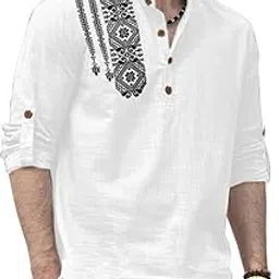 folgen set the trend Folgen Men's Printed Cotton Blend Full Sleeve Straight Kurta Regular Fit Short Kurta Shirt for Men-picture-13