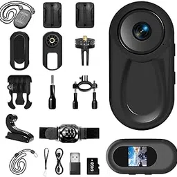 1080P Mini Body Camera,64G Wearable Action Body Cam,Thumb Size Hands Free One-Click Filming Body Worn Camera with 360°Rotatable Clip for Work, Travel, Pet Walking-image-13