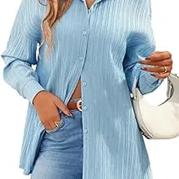 cb-colebrook Oversized Textured Beach Summer Shirt for Women | Shirt for Women Stylish Western | Women Long Shirt Top | Women Casual Shirt-picture-38