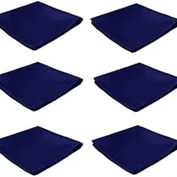 100% Pure Cotton Navy Blue handkerchief Set for Men Pocket Square Hanky (Pack of 6) Soft Navy Blue Hankies 17x17 Inches-image-35