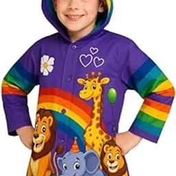 krystle Boy's & Girl's Kids PVC Waterproof Long Raincoat (Cartoon Print) (Pack of 1) (Blue) (Multisize)-picture-47