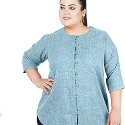 indietoga Women Plus Size Cotton Linen Tunic Tops (2XL to 10XL)-picture-37