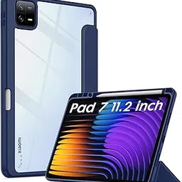 Robustrion Cover for Xiaomi Pad 7 Cover Case 11.2 inch, Hybrid Flip Case Cover with [Transparent Back] and [Pencil Holder] for Xiaomi Mi Pad 7 11.2 inch Cover [Support Auto Sleep Wake] - Navy-image-85