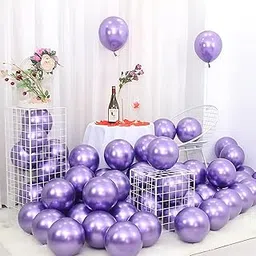Flyloons 25 pcs Purple Chrome Balloons for Birthday decoration celebration Anniversary baby shower Girls Boys Men Women-picture-17