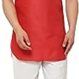B BEN Men's Magic Cotton Regular Solid Short Kurta with Pajama Half Sleeves - Casual Ethnic Wear-picture-18