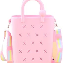 merishopp Beach Tote Bag Fashion Portable Open Hole Tote Bag Organizer Beach Holes Bag pink bag|Clothing, Shoes & Accessories | Womens Handbags & Bags| Womens Handbags & Bags|1X Beach Holes-picture-43