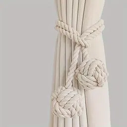 JAZLOG (585121) Style Double Ball Curtain Tie Set in Off White Fancy Designer Wall Tie Curtain Ties Extra Large Living Room Tassel Tie Crystal Tie Elephant Curtain for Tie-image-39