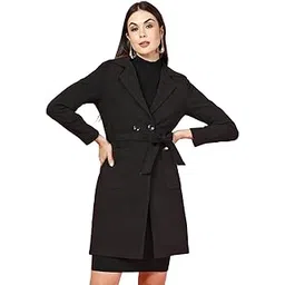 chkokko Women Classic Long Winter Coat Double Breasted | Knee Length Design with a Sophisticated Spread Collar and Convenient Front Pockets for All Occasions-picture-38