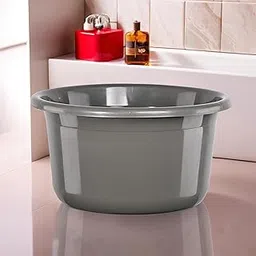 Kuber Industries Plastic 25 Ltr Bathtub | Baby Bathing Tub for Home, Washroom & Kitchen Use | Lightweight and Multipurpose Water Tub | Suitable For Laundry and Cleaning - Grey-picture-19
