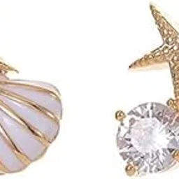 futimely Asymmetrical Starfish Shell Earrings Boho Pearl Earrings Crystal Earrings Beach Jewelry Gift for Women-picture-53