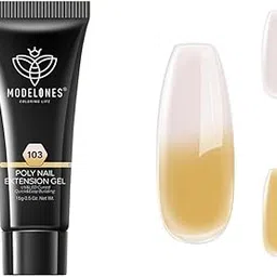 MODELONES 15ml Poly Nail Gel Builder Nail Extension Gel Enhancement Nail Thickening Acrylic Extension nail polish gel Color Change Poly Nail Gel - Fantastic Lemon 103-image-35