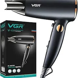 VGR V-439 Professional Hair Dryer – 1200W-1600W DC Motor, Dual Voltage (110-120V/220-240V), 2 Speed Settings, Cool Shot Function, Foldable Handle, 1.8m Cable, Ideal for Salon and Home Use (Black)-picture-30