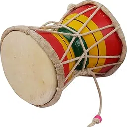 SONIA MUSICALS Wooden DAMRU 5 WOODEN Dholak Dholki Bolt Tuned Pure Handmade Miniature Musical Instruments For Bhajan Kirtan and studio use-picture-14