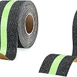 Anti Slip Glow Tape Self-Adhesive Radium Glow In The Dark Tape Fall Resistant Skid Strips Non-Slip Grip Tape For Stairs & Slippery Surfaces (5cmx5mtr_Combo_Pack of 2)-picture-26